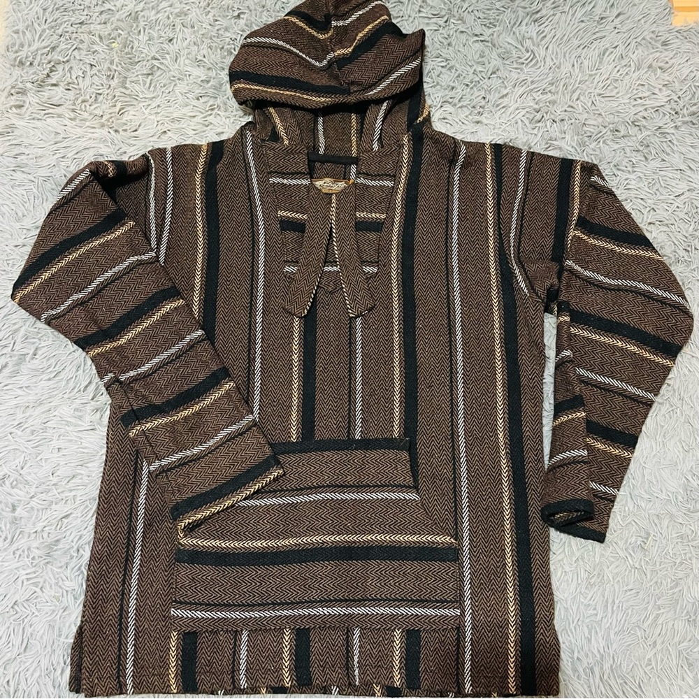 NWOT Men’s Retrofit Drug Rug Hoodie Made in Mexico Size L